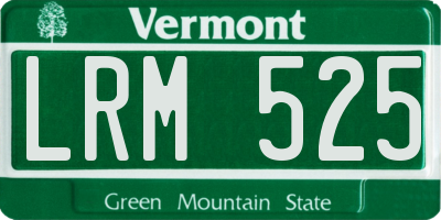 VT license plate LRM525