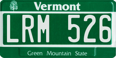 VT license plate LRM526