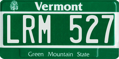 VT license plate LRM527
