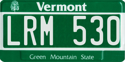 VT license plate LRM530