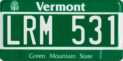VT license plate LRM531