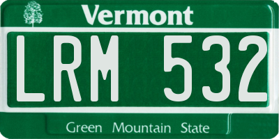 VT license plate LRM532