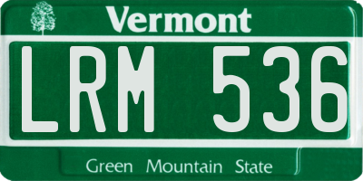 VT license plate LRM536