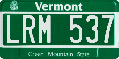 VT license plate LRM537