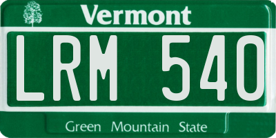 VT license plate LRM540