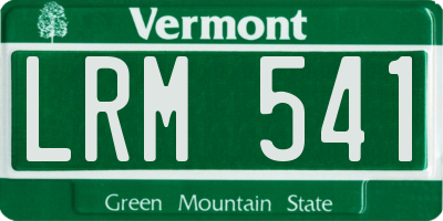 VT license plate LRM541