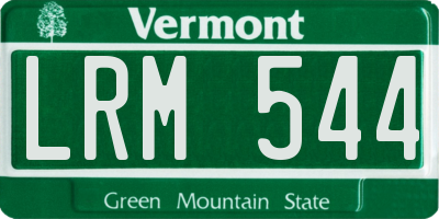 VT license plate LRM544