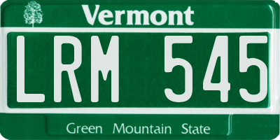 VT license plate LRM545