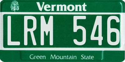 VT license plate LRM546