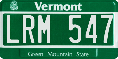 VT license plate LRM547