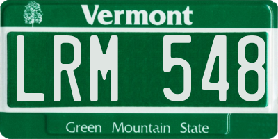 VT license plate LRM548