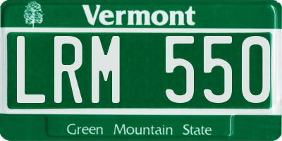 VT license plate LRM550