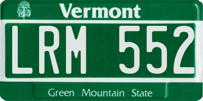 VT license plate LRM552