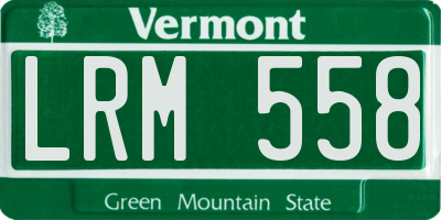 VT license plate LRM558