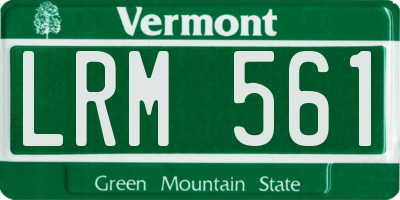 VT license plate LRM561