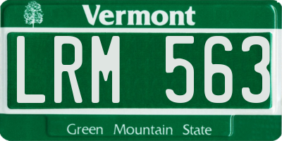 VT license plate LRM563