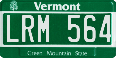 VT license plate LRM564