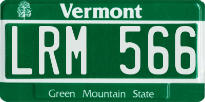 VT license plate LRM566