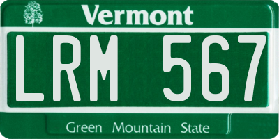 VT license plate LRM567