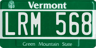 VT license plate LRM568