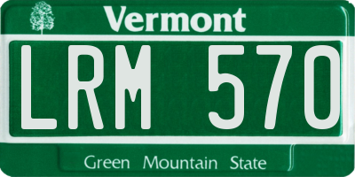 VT license plate LRM570