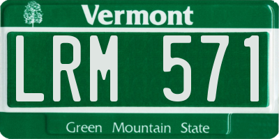 VT license plate LRM571