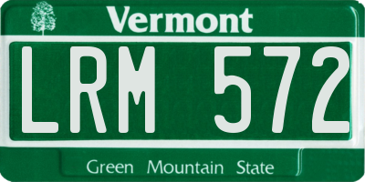 VT license plate LRM572
