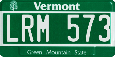 VT license plate LRM573