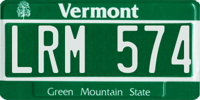 VT license plate LRM574
