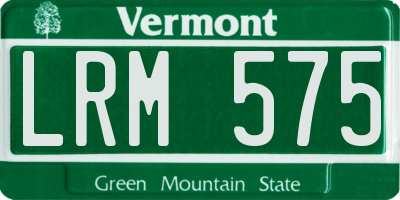VT license plate LRM575