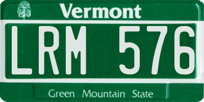 VT license plate LRM576