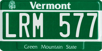 VT license plate LRM577