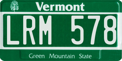 VT license plate LRM578