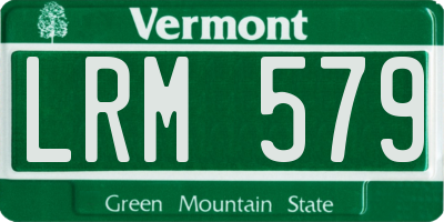 VT license plate LRM579