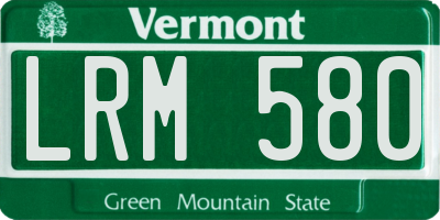 VT license plate LRM580