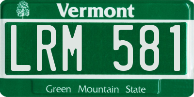 VT license plate LRM581