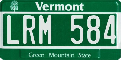 VT license plate LRM584