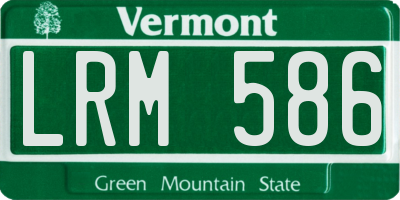 VT license plate LRM586