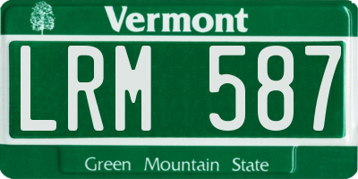VT license plate LRM587
