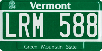 VT license plate LRM588