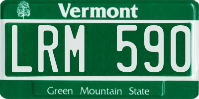 VT license plate LRM590