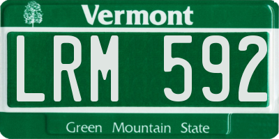 VT license plate LRM592