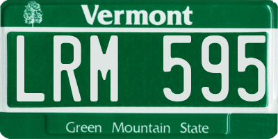 VT license plate LRM595