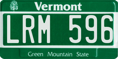 VT license plate LRM596
