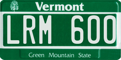 VT license plate LRM600