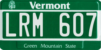 VT license plate LRM607