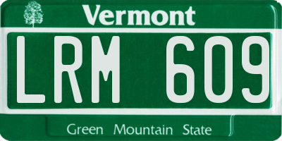 VT license plate LRM609