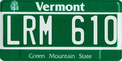 VT license plate LRM610