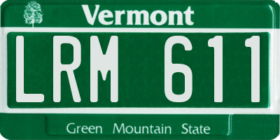 VT license plate LRM611