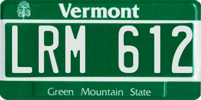 VT license plate LRM612